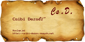 Csibi Dezső névjegykártya
